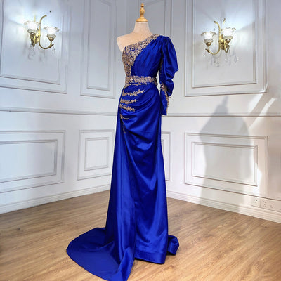 LG461 One Shoulder satin mermaid Evening Gowns (Custom colors)