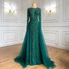 LG439 Luxurious Green beaded mermaid Evening Gown