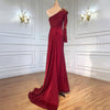 LG483 High quality Satin High Split Evening Gown with overskirt