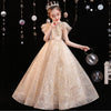 FG383 Champagne Sequined Princess Girl Dress