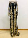 MX298 Gold sequined Party Dresses