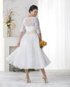 SS185 Plus size tea length Wedding dress
