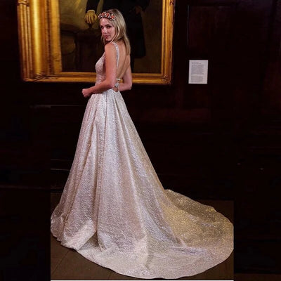 CW759 Sparkly A-Line Wedding Dresses