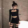 TP38 Rock punk elastic Hollow Out Skinny Pant