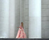 CG345 Strapless  3d flowers A-line Dress
