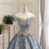 CG285 Sweet O-Neck Prom Ball Gowns (Black/Blue)
