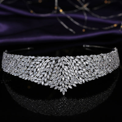 BJ438 Gorgeous diamond Wedding Crown