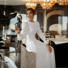 CW543 Simple Soft Satin Muslim Wedding Dresses