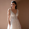 HW386 Sleeveless Tassel shining A-line Wedding dress