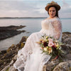 CW567 Plus Size Batwing sleeve Beach Wedding dress