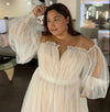 CW570 Plus Size Long Sleeve Puff sleeve Bridal dress
