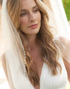 BV75 Crystal pearls Bridal veil with comb (White/Ivory)