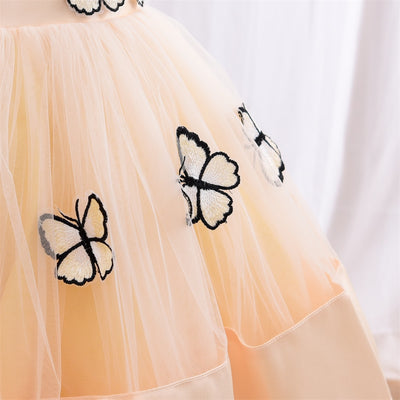 FG521 : 3D  Butterfly Princess Girl dresses ( 4 Colors )