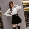 TP37 High waist wide leg Velvet shorts