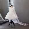FG139 Luxury flower girl dress with mesh long cape