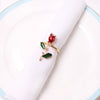 DIY332 : 6pcs/lot Valentine's Day Rose Flower Napkin Rings