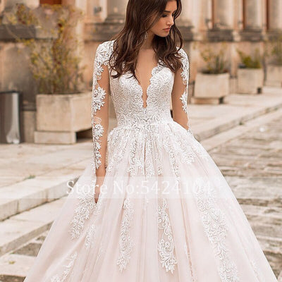 HW445 Gorgeous A-Line Wedding Gown