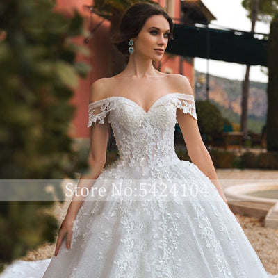 HW266 Luxury sweetheart beaded Wedding Gown