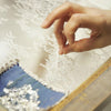 SS190 High Low Ruched Sequins Applique Wedding Gown
