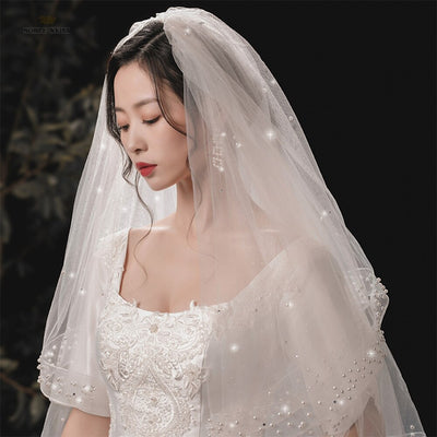 BV84 Beaded Two Layer Wedding Veils