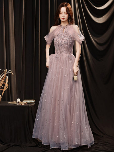 BH280 Chic Halter sequined Bridesmaid dresses (2 Colors )