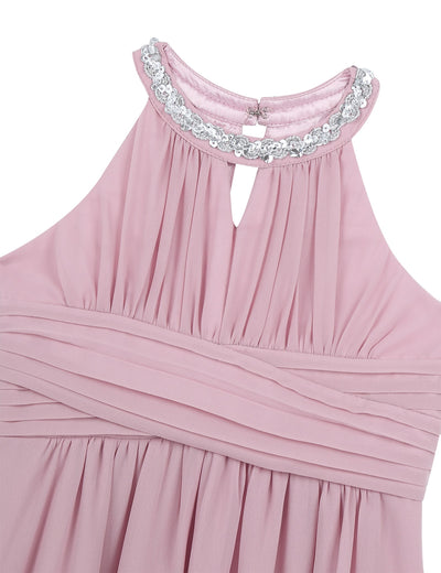 FG468 Chiffon halter Flower Girls Dresses ( 5 Colors )