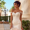 HW411 Custom Made Off the shoulder Trumpet Wedding Gown