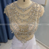 LG405 see through diamond beaded Gown with detachable train