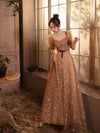 BH281 Elegant Champagne sequin Homecoming Dress