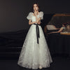 PP388 Sweety glitter White Evening Dress