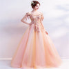 PP326 Off the shoulder flower applique Prom dress