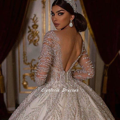 HW494 High grade stunning Sequins Wedding Dress. - Nirvanafourteen