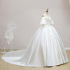 CW550 Real pictures Simple Lantern Sleeve satin Wedding dress