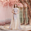 LG393 Real Pictures Evening Gown O-Neck Tulle With Cloak
