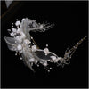 BJ338 Korean style flower Beaded Tassel Bridal Headband