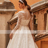 HW253 Glamorous long sleeves mermaid Bridal gown with detachable train