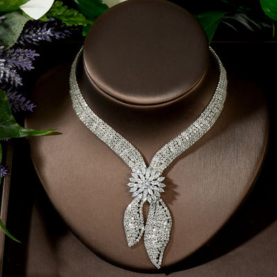 BJ332 : 4 Pcs Bridal jewelry sets (Necklace/Earrings/Ring/Bracelet)