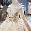 HW272 Real Photo 3/4 Sleeves sequined beading Wedding Gown