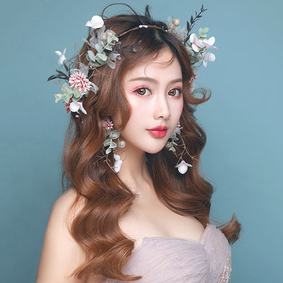 BJ368 Korean flower headband+Earrings
