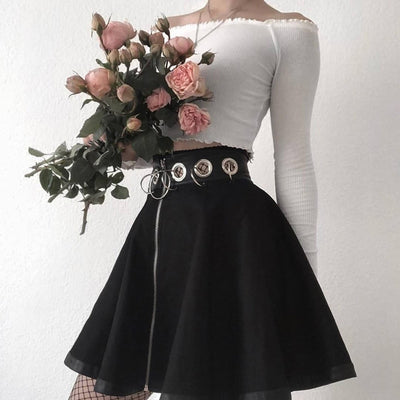 CK78 Ring High Waist Gothic Punk Skirt