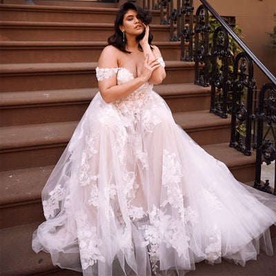 CW569 Plus Size Off the Shoulder Wedding Dresses
