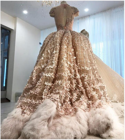 CG188 High neck Mermaid Wedding Dress With Detachable skirt