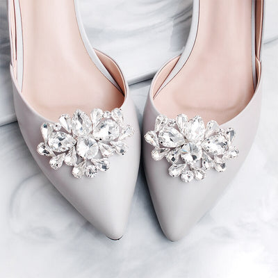BS278 : 2pcs Crystal Bridal Shoe Clips