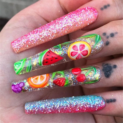 BC02 : Mixed 3D Fruit & Flowers for DIY Manicure