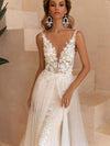 CW580 Mermaid Wedding dress with removable tulle train