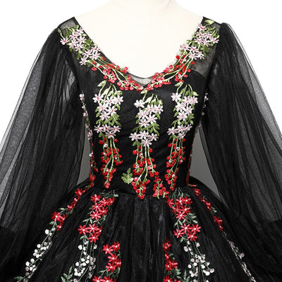 CG205 Full Sleeve embroidery Prom Ball Gowns ( 3 Colors )