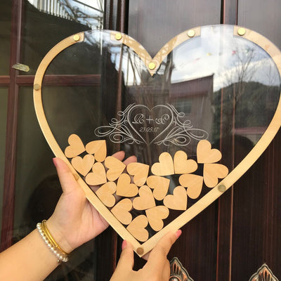 DIY308 Personalized hearts Acrylic Wedding guest books