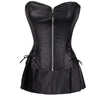 LR18 Plus Size Faux Leather Corset With Skirt (Black/Red)