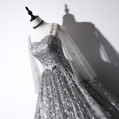 CG214 Gray Prom Ball Gown