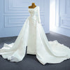 HW374 Real pictures Pearl Beading Wedding Gowns with removable train